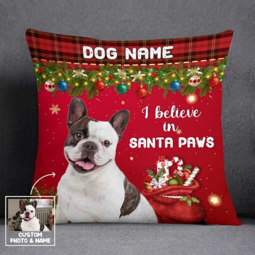 Personalized Dog Cat Christmas Photo Pillow