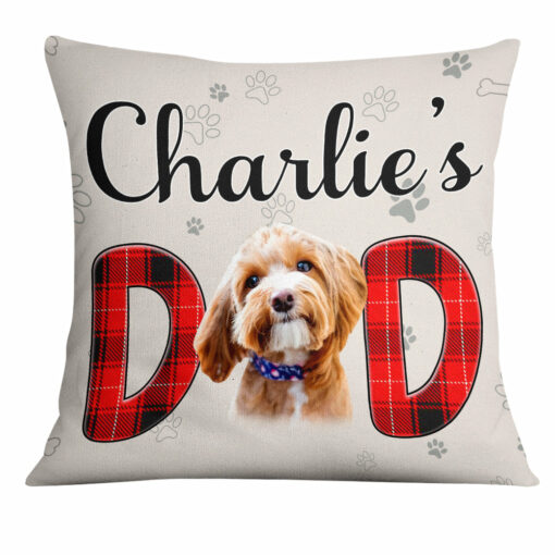 Personalized Dog Cat Dad Photo Pillow