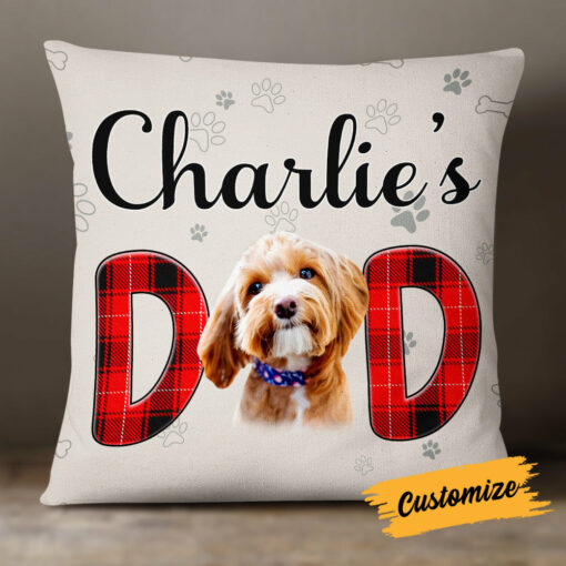 Personalized Dog Cat Dad Photo Pillow