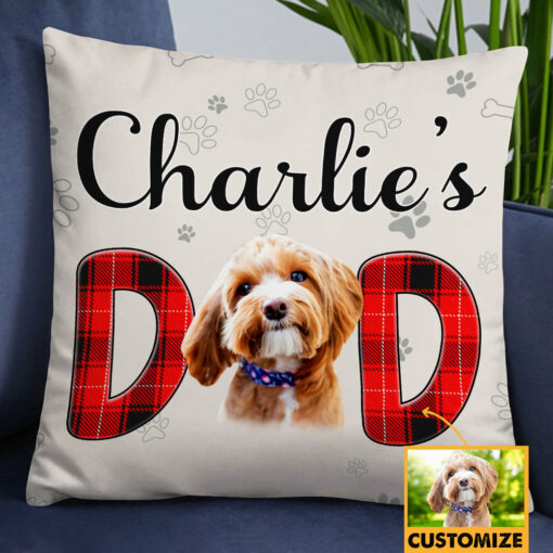 Personalized Dog Cat Dad Photo Pillow