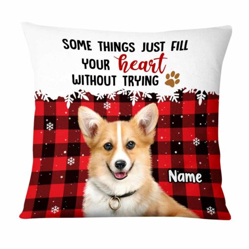 Personalized Dog Cat Photo Christmas Pillow