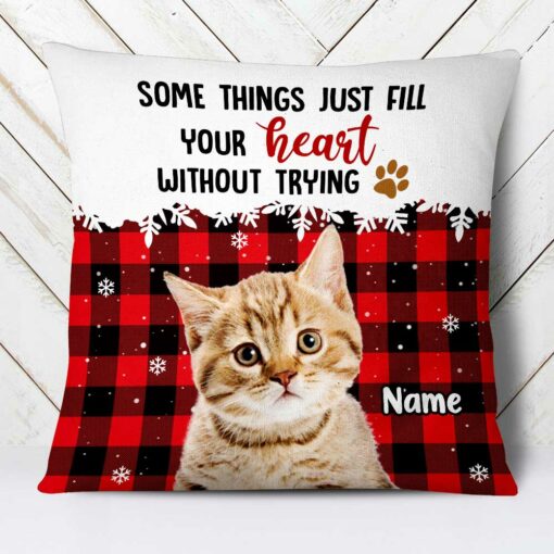 Personalized Dog Cat Photo Christmas Pillow