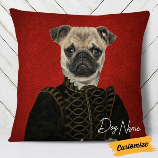 Personalized Dog Cat Photo Renaissance Pillow