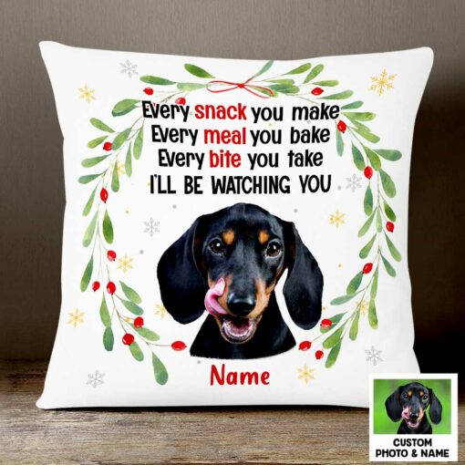 Personalized Dog Cat Photo Watching Pillow