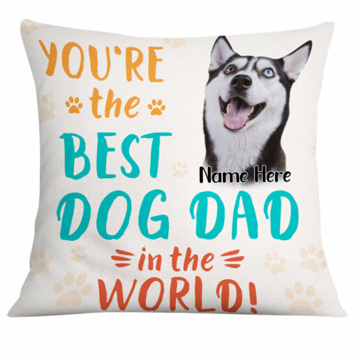 Personalized Dog Dad Photo Pillow