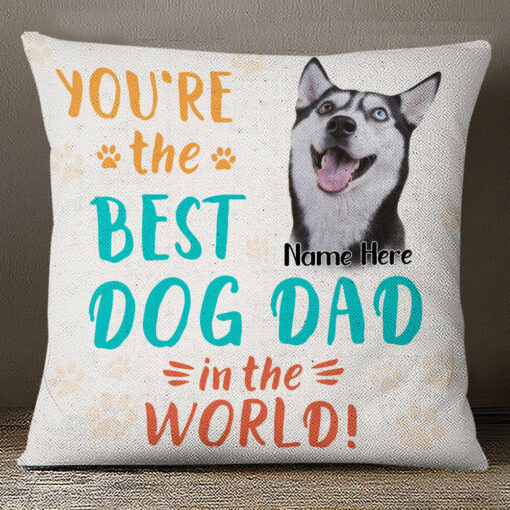 Personalized Dog Dad Photo Pillow