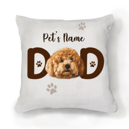 Personalized Dog Face Pillow For Dog Dad, Fathers Day Gift From Dog, Dog Dad Gift With Pet Photo Pillow – Best Personalized Gifts For Everyone