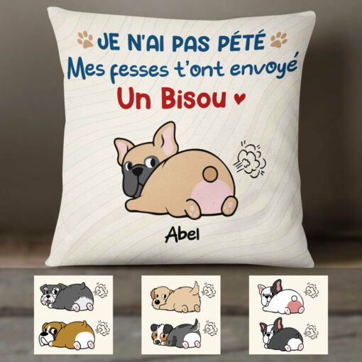 Personalized Dog Fart French Chienne Chien Pillow