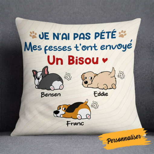 Personalized Dog Fart French Chienne Chien Pillow