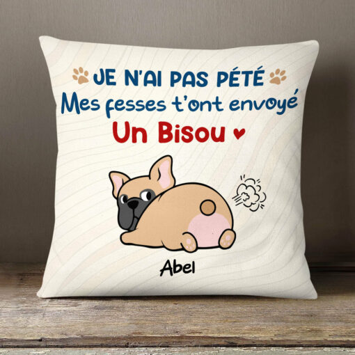 Personalized Dog Fart French Chienne Chien Pillow