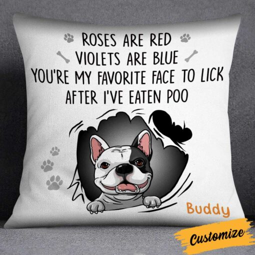 Personalized Dog Favorite Face To Lick Pillow