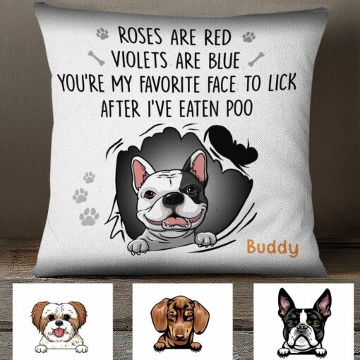 Personalized Dog Favorite Face To Lick Pillow