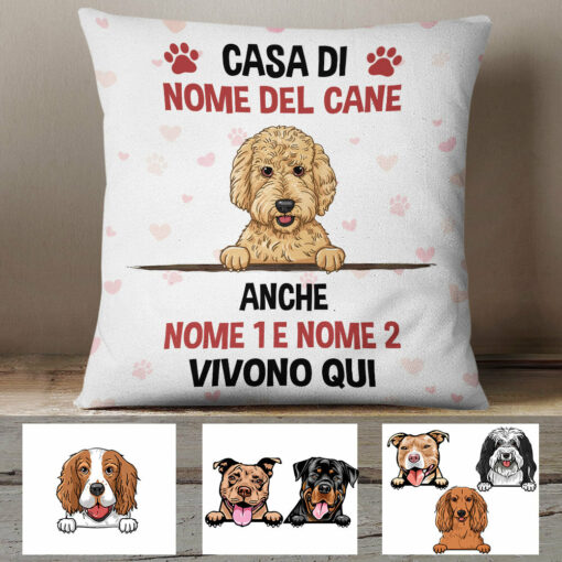 Personalized Dog House Italian Cane Cagna Pillow