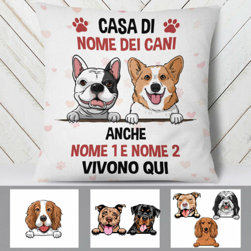 Personalized Dog House Italian Cane Cagna Pillow