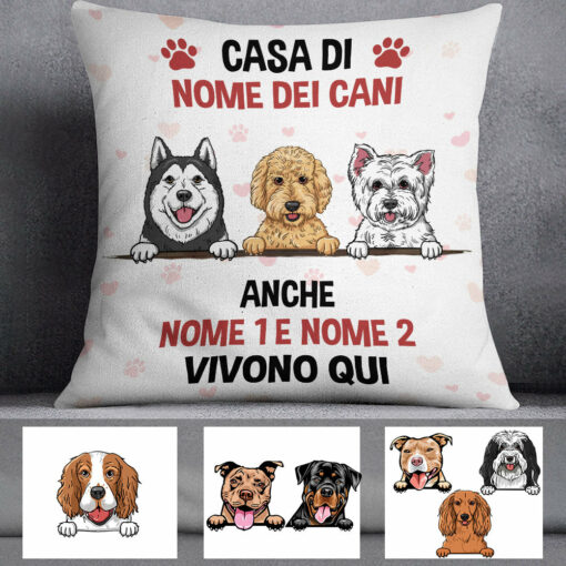 Personalized Dog House Italian Cane Cagna Pillow