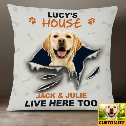 Personalized Dog House Photo Pillow