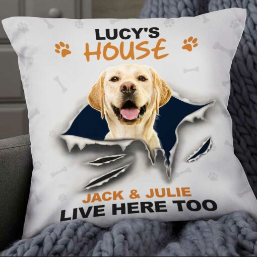 Personalized Dog House Photo Pillow