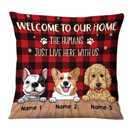 Personalized Dog Humans Live With Us Pillow