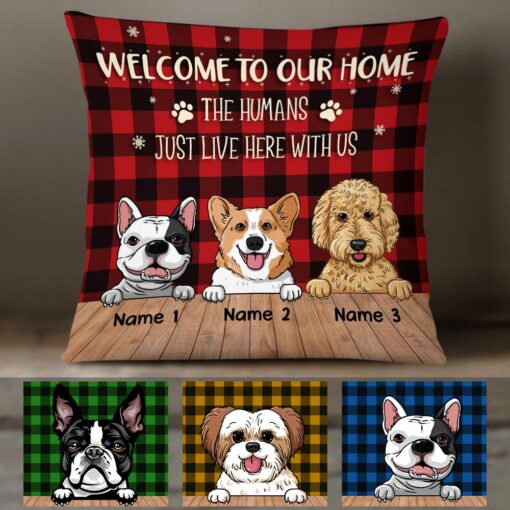 Personalized Dog Humans Live With Us Pillow