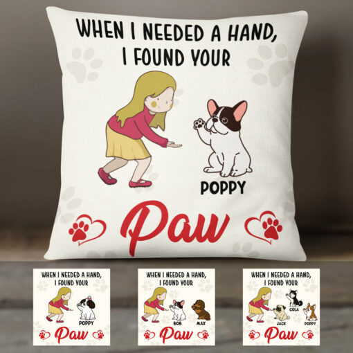 Personalized Dog I Found Your Paw Pillow