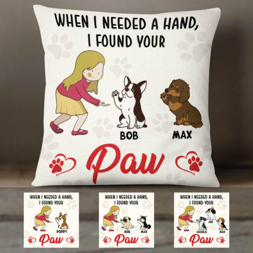 Personalized Dog I Found Your Paw Pillow