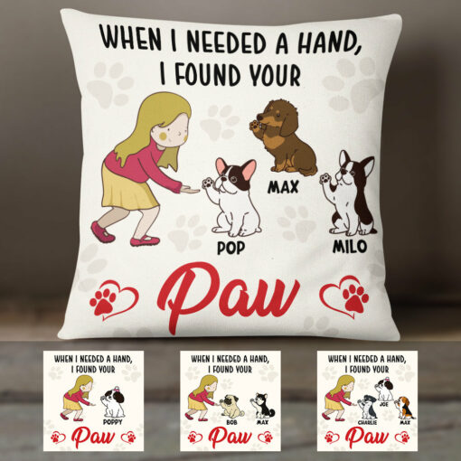 Personalized Dog I Found Your Paw Pillow