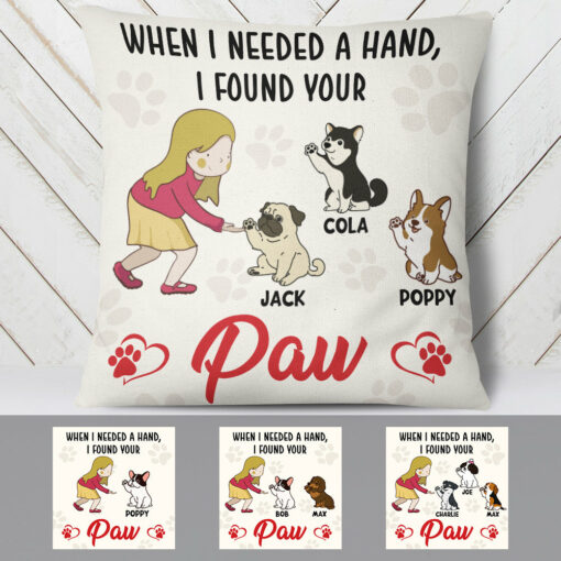 Personalized Dog I Found Your Paw Pillow