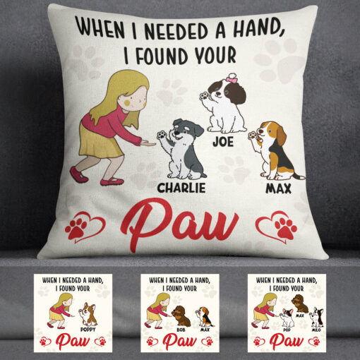 Personalized Dog I Found Your Paw Pillow