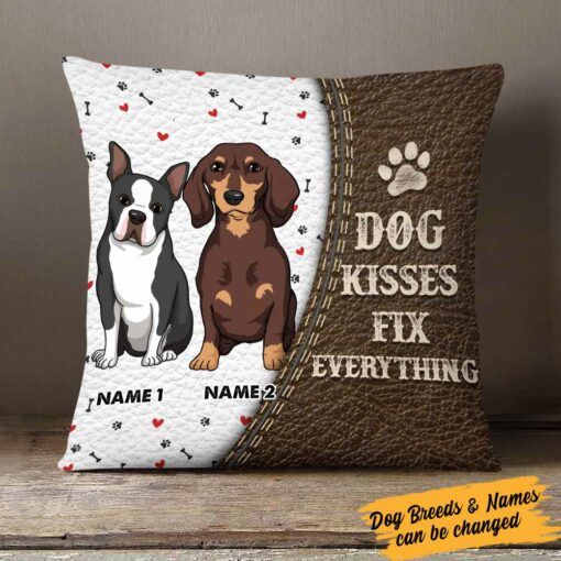 Personalized Dog Icon Kisses Pillow