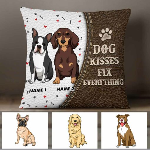 Personalized Dog Icon Kisses Pillow