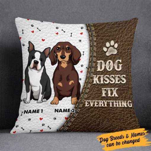 Personalized Dog Icon Kisses Pillow