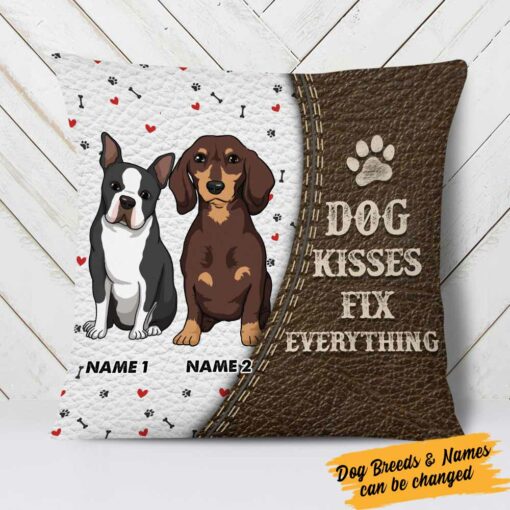 Personalized Dog Icon Kisses Pillow