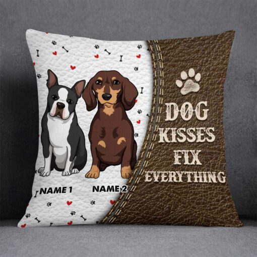 Personalized Dog Icon Kisses Pillow