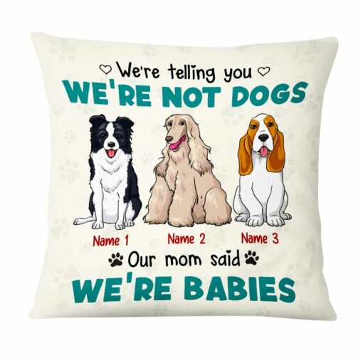 Personalized Dog Icon Mom Babies Pillow