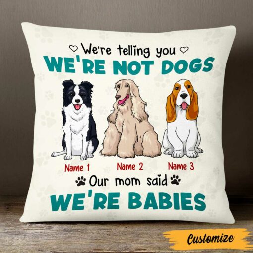 Personalized Dog Icon Mom Babies Pillow