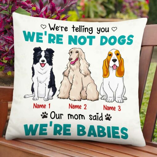 Personalized Dog Icon Mom Babies Pillow