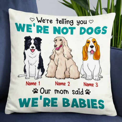 Personalized Dog Icon Mom Babies Pillow