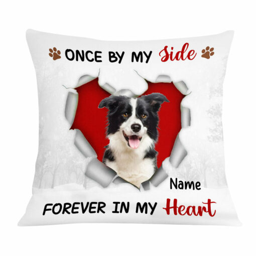 Personalized Dog Memo Photo Forever In My Heart Pillow