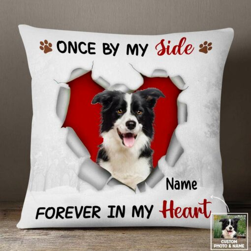 Personalized Dog Memo Photo Forever In My Heart Pillow