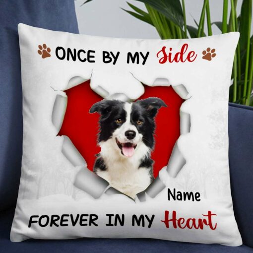 Personalized Dog Memo Photo Forever In My Heart Pillow