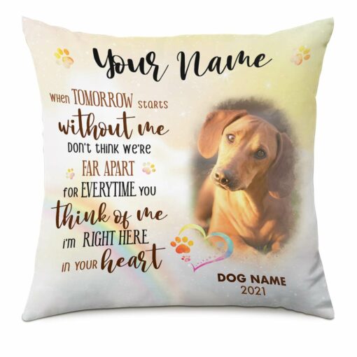 Personalized Dog Memo Photo In Your Heart Pillow