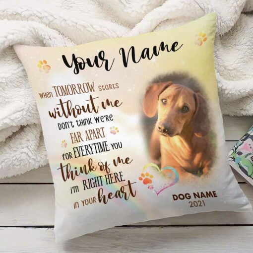 Personalized Dog Memo Photo In Your Heart Pillow