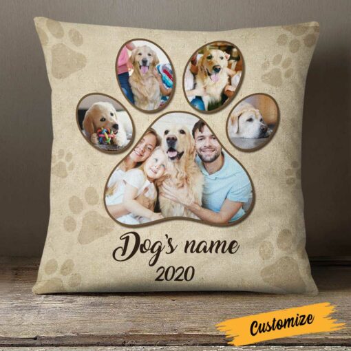 Personalized Dog Memo Photo Paw Pillow