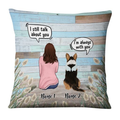 Personalized Dog Memo Wood Pattern Pillow