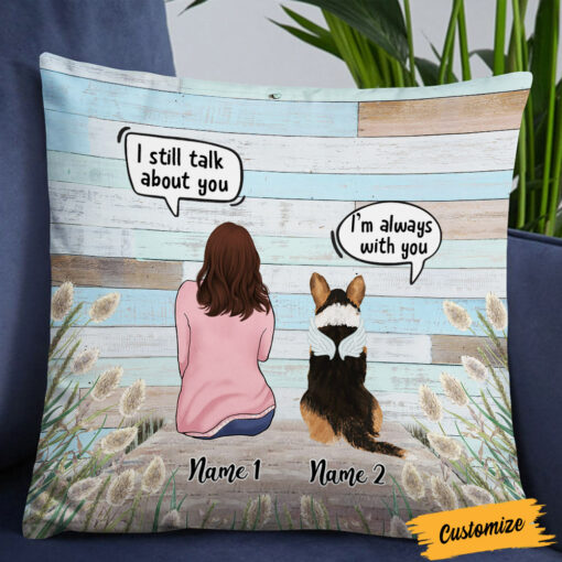 Personalized Dog Memo Wood Pattern Pillow