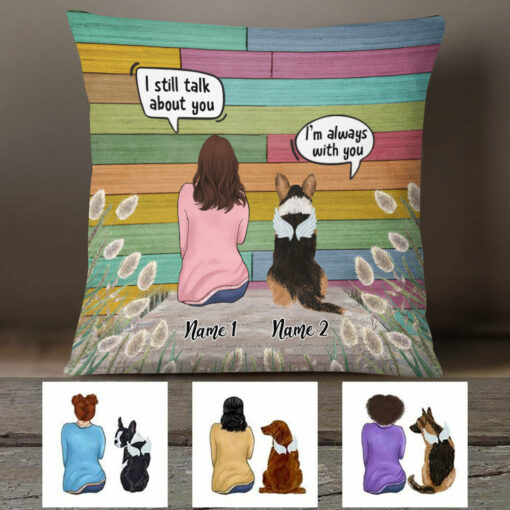 Personalized Dog Memo Wood Pattern Pillow