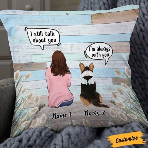 Personalized Dog Memo Wood Pattern Pillow