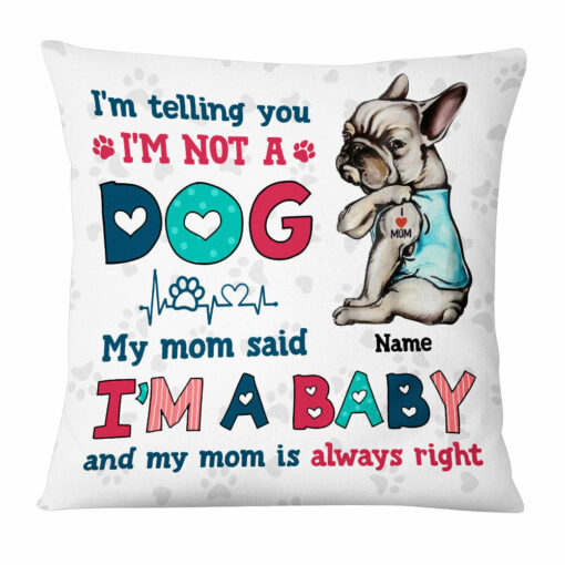 Personalized Dog Mom Baby Pillow