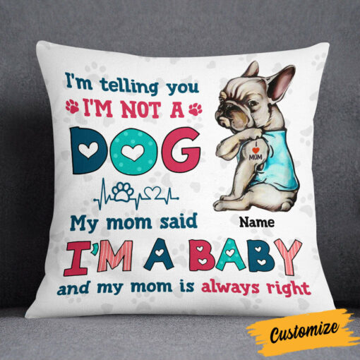 Personalized Dog Mom Baby Pillow