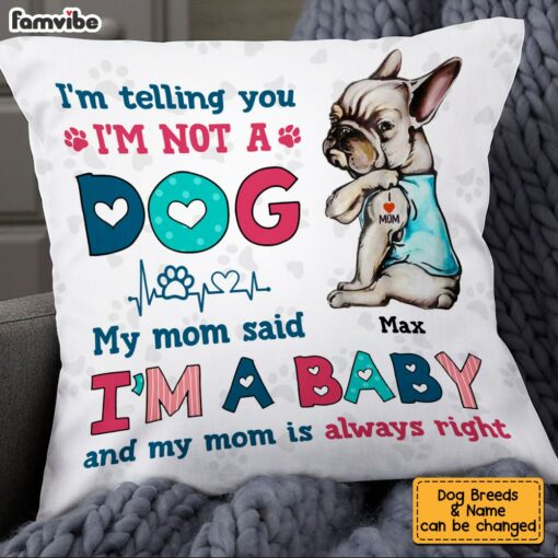 Personalized Dog Mom Baby Pillow